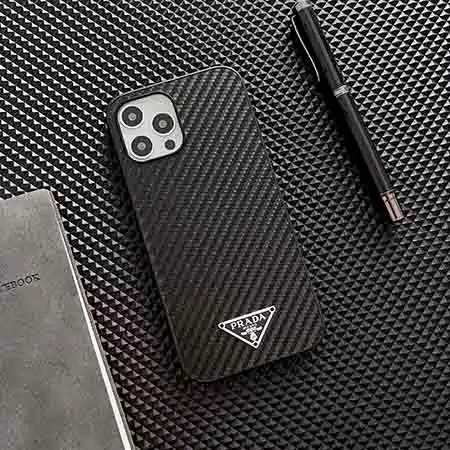 皮製 Google Pixel 9Pro/9ハイブランドケース ブラック プラダ 薄型 メタルロゴ ライチテクスチャ PradaスマホケースブランドロゴSC23091920