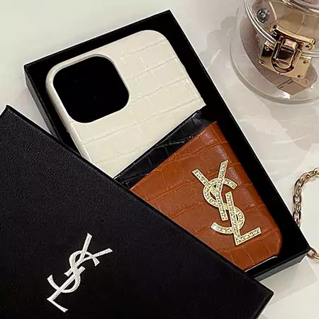新作 YSL iPhone16 Pro Max ケース 皮革製 クロコダイル風 デザイン ダイヤモンド装飾 カード収納 青春感あふれる 面白い