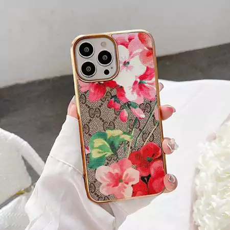 欧米風のトレンドブランド、ハイエンドラグジュアリーのグッチiPhone 16 Pro Maxケース。Apple 15 Plusに対応、ブルーフラワーのレザー保護ケース、14 Proのハードケース、12の女性用モデル、11P/XS用です
