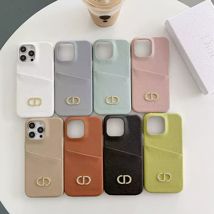 皮製 ディオール iphone16promax/16pro/15ケース ラインストーン付き メタルロゴ カード収納 ブランドロゴ Dior  スマホケースブランドSC23091927