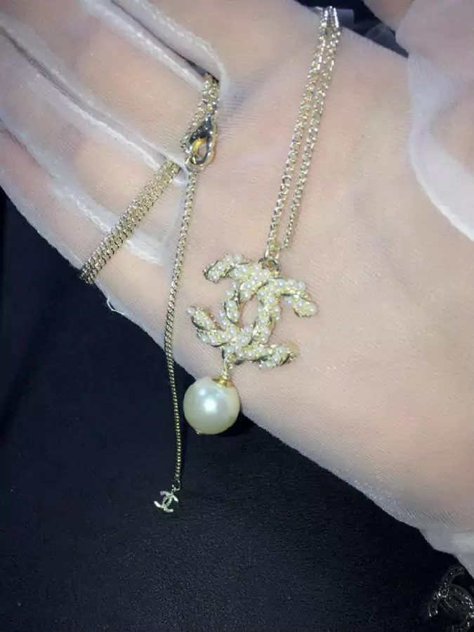 CHANEL ネックレス パール 真珠 浅い金色